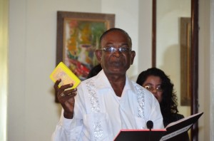 Ganga Persaud taking the oath of office as Local Government Minister in 2011.