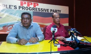 PPP Member, Zulfikar Mustapha and General Secretary, Clement Rohee. [iNews' Photo]
