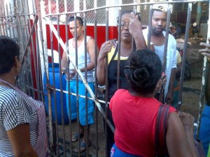 Some vendors locked inside the Bourda Market.
