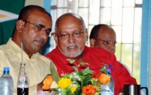 Former Presidents, Bharrat Jagdeo [left) and Donald Ramotar. 