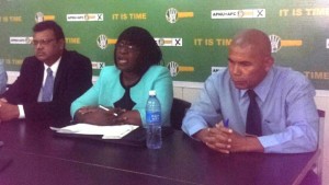 Dr Surendra Persaud, Dr Karen Cummings and Dr George Norton during the press conference.