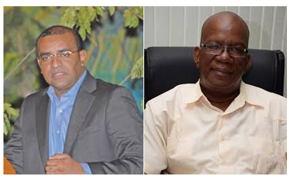 Opposition Leader Bharrat Jagdeo and Minister of Finance Winston Jordan 
