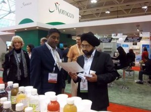 Visitors examining Guyana’s agro-processed foods in Canada.